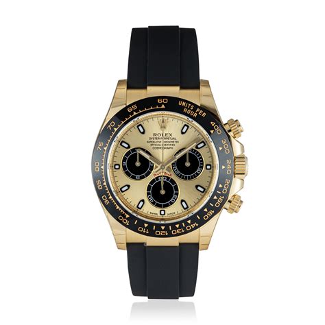 rolex gold face black strap|Rolex chronograph.